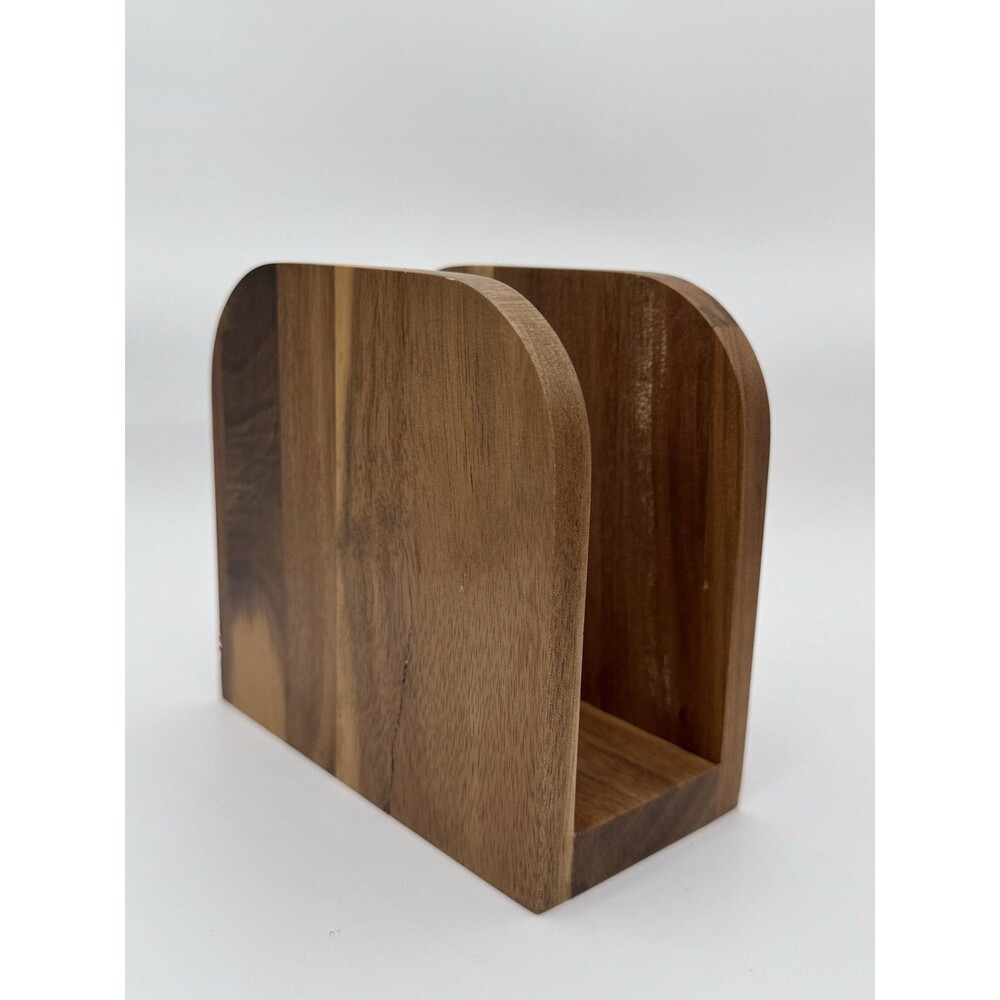 ALELION Acacia Wood Napkin Holder for Table, Wooden Upright Napkin Holders